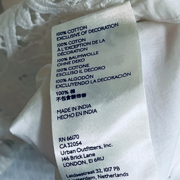 Free People Louella Embroidered Blouse Top Shirt Puff Sleev White Ivory Cotton L - Picture 13 of 17